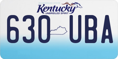 KY license plate 630UBA
