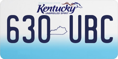 KY license plate 630UBC