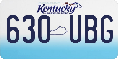 KY license plate 630UBG