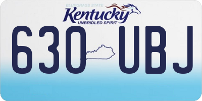 KY license plate 630UBJ