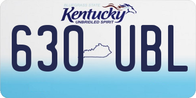 KY license plate 630UBL