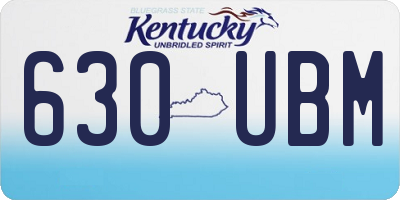 KY license plate 630UBM