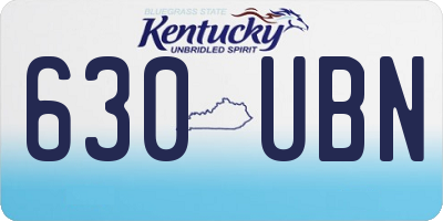 KY license plate 630UBN