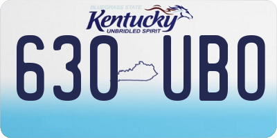KY license plate 630UBO