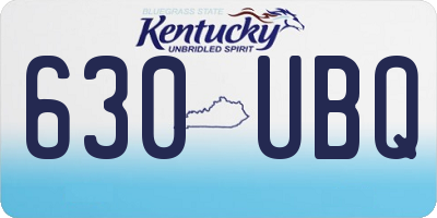 KY license plate 630UBQ