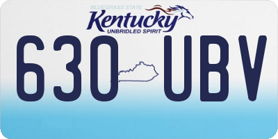 KY license plate 630UBV