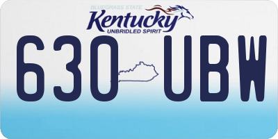 KY license plate 630UBW