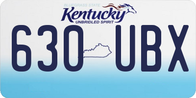 KY license plate 630UBX