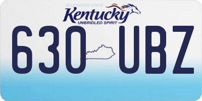 KY license plate 630UBZ