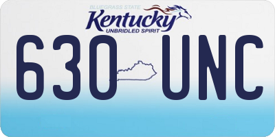 KY license plate 630UNC