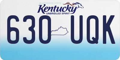 KY license plate 630UQK