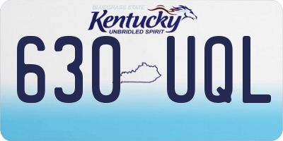 KY license plate 630UQL