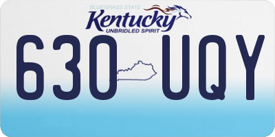 KY license plate 630UQY