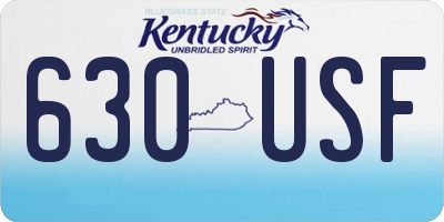 KY license plate 630USF