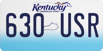 KY license plate 630USR