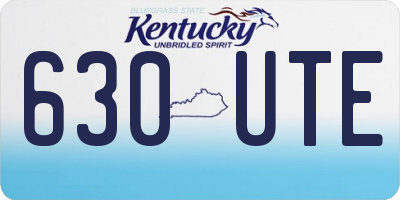 KY license plate 630UTE