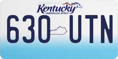 KY license plate 630UTN