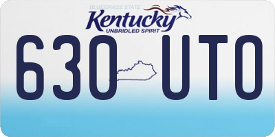 KY license plate 630UTO
