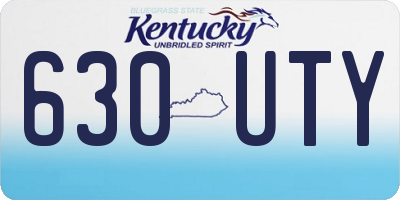 KY license plate 630UTY
