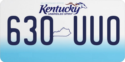 KY license plate 630UUO