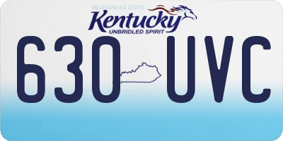 KY license plate 630UVC