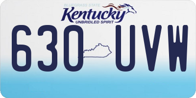 KY license plate 630UVW