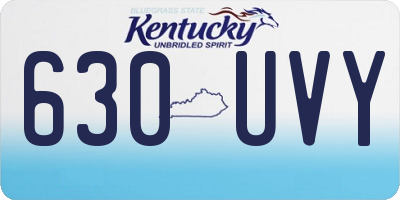 KY license plate 630UVY