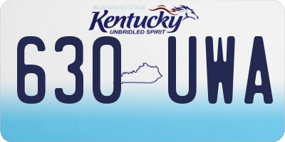KY license plate 630UWA
