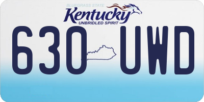 KY license plate 630UWD