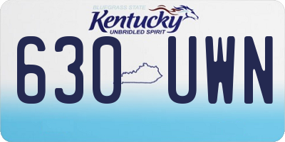 KY license plate 630UWN