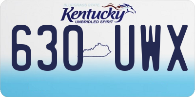 KY license plate 630UWX
