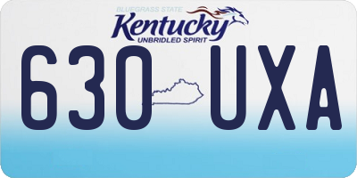 KY license plate 630UXA
