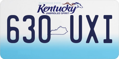 KY license plate 630UXI
