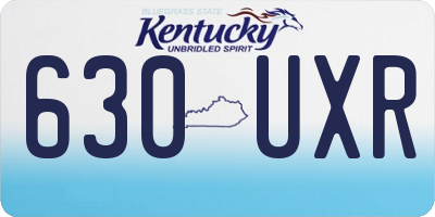 KY license plate 630UXR