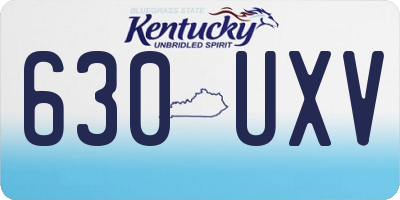 KY license plate 630UXV