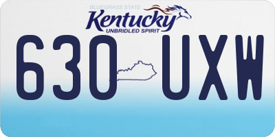 KY license plate 630UXW