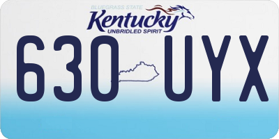 KY license plate 630UYX