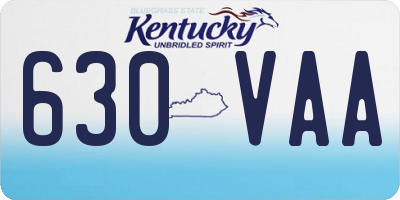 KY license plate 630VAA