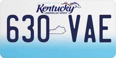 KY license plate 630VAE