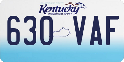 KY license plate 630VAF