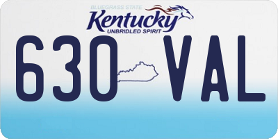 KY license plate 630VAL
