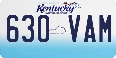 KY license plate 630VAM