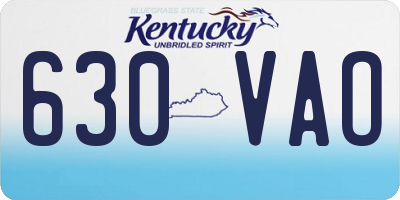 KY license plate 630VAO