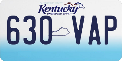 KY license plate 630VAP