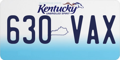 KY license plate 630VAX