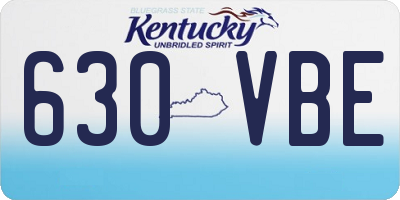 KY license plate 630VBE