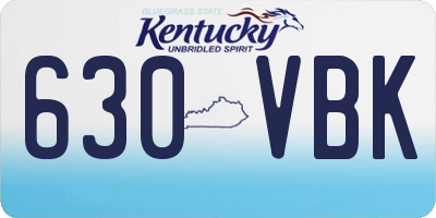 KY license plate 630VBK
