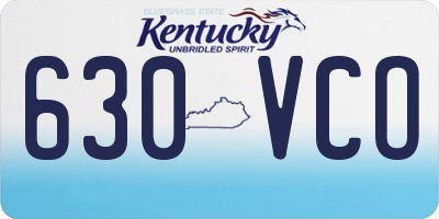 KY license plate 630VCO