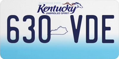 KY license plate 630VDE