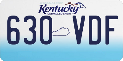 KY license plate 630VDF